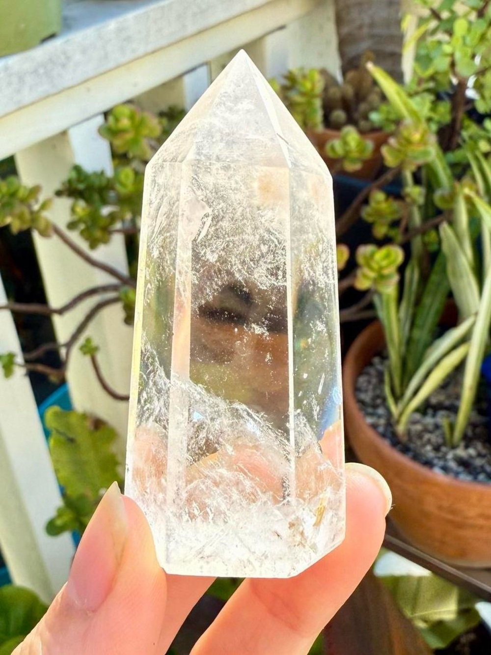 Clear Quartz Crystal Point - Picture 2 of 7